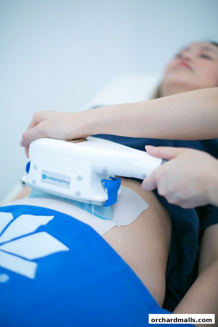 A person undergoing a CoolSculpting treatment for body contouring.