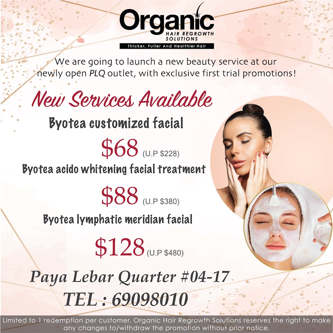 Menu page for Organic Hair Regrowth Solutions