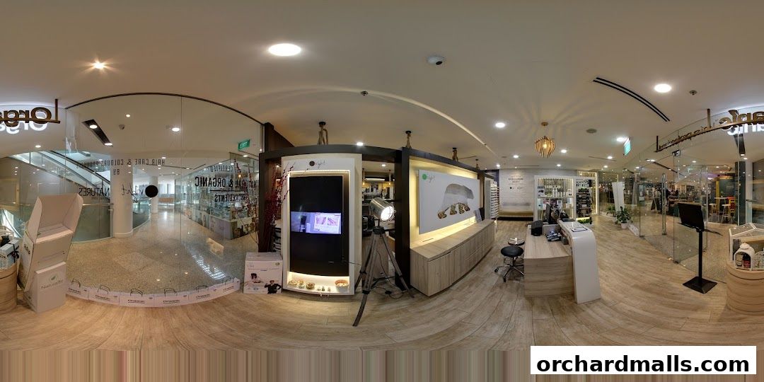 Interior view of Organic Hair Regrowth Solutions shop with products and consultation area.