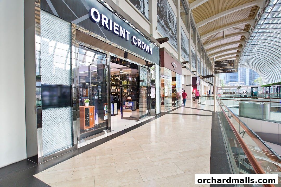 The exterior of the Orient Crown Takashimaya shop, showcasing its entrance and display windows.