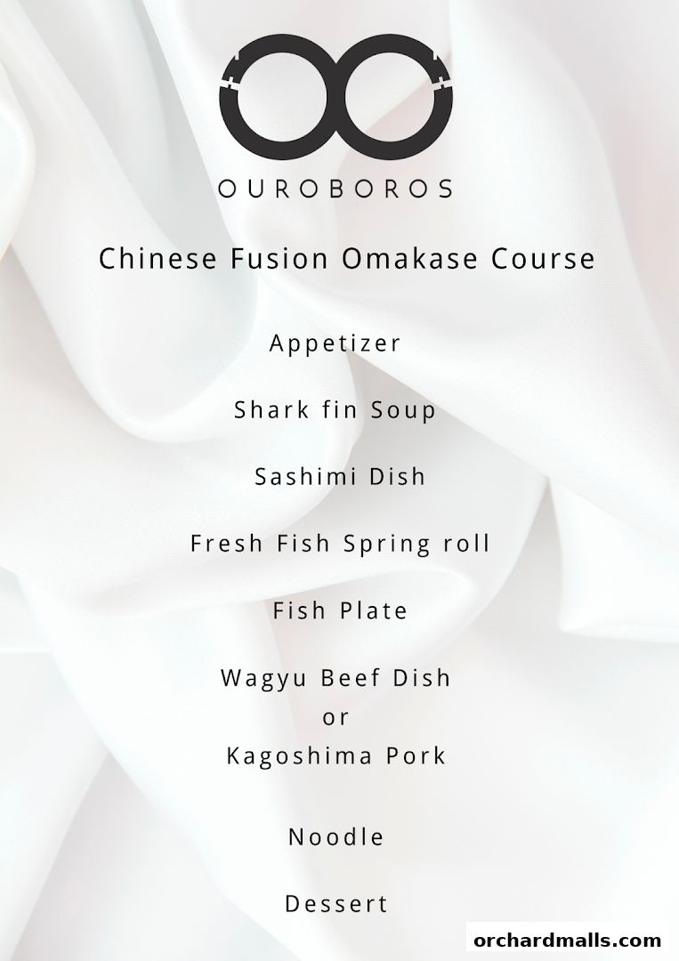 Menu for OUROBOROS - Tokyo Chinese - featuring a Chinese Fusion Omakase Course.