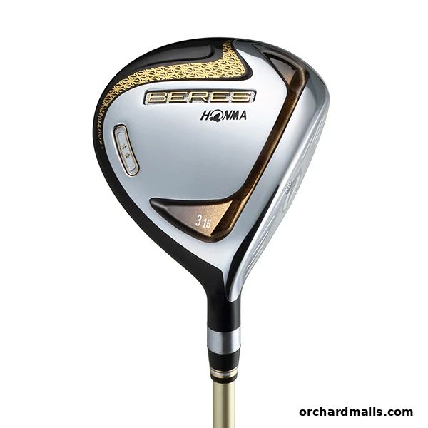 A close-up studio shot of a silver and gold Honma Beres golf driver with '3 15' marked on it.
