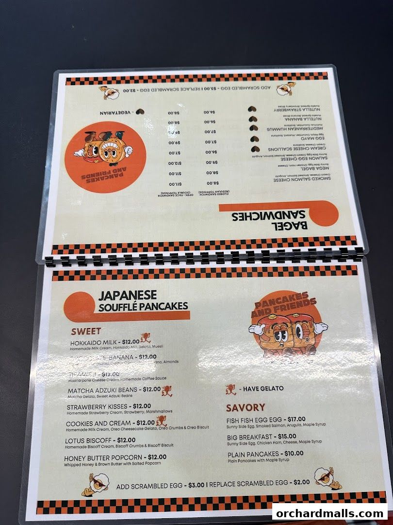 Menu page for Pancakes and Friends