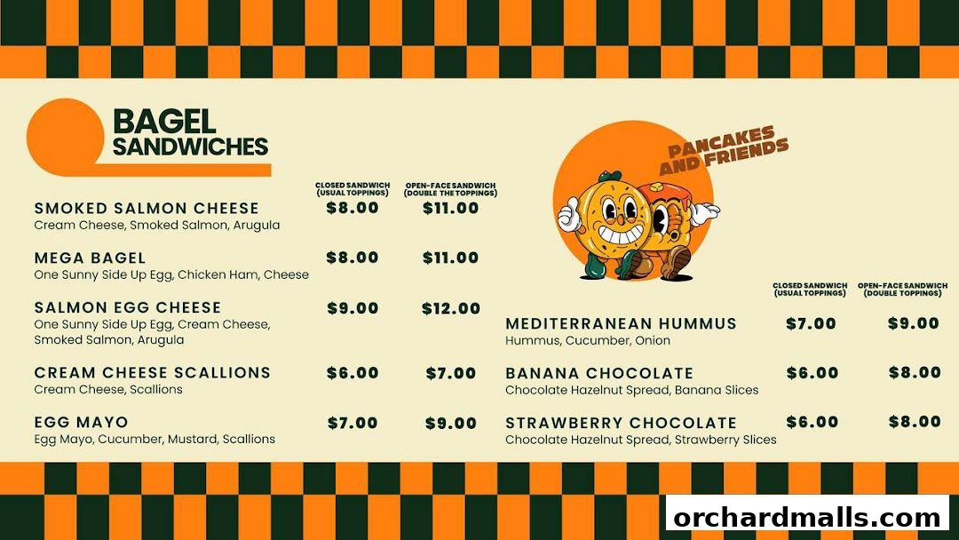 Menu page for Pancakes and Friends