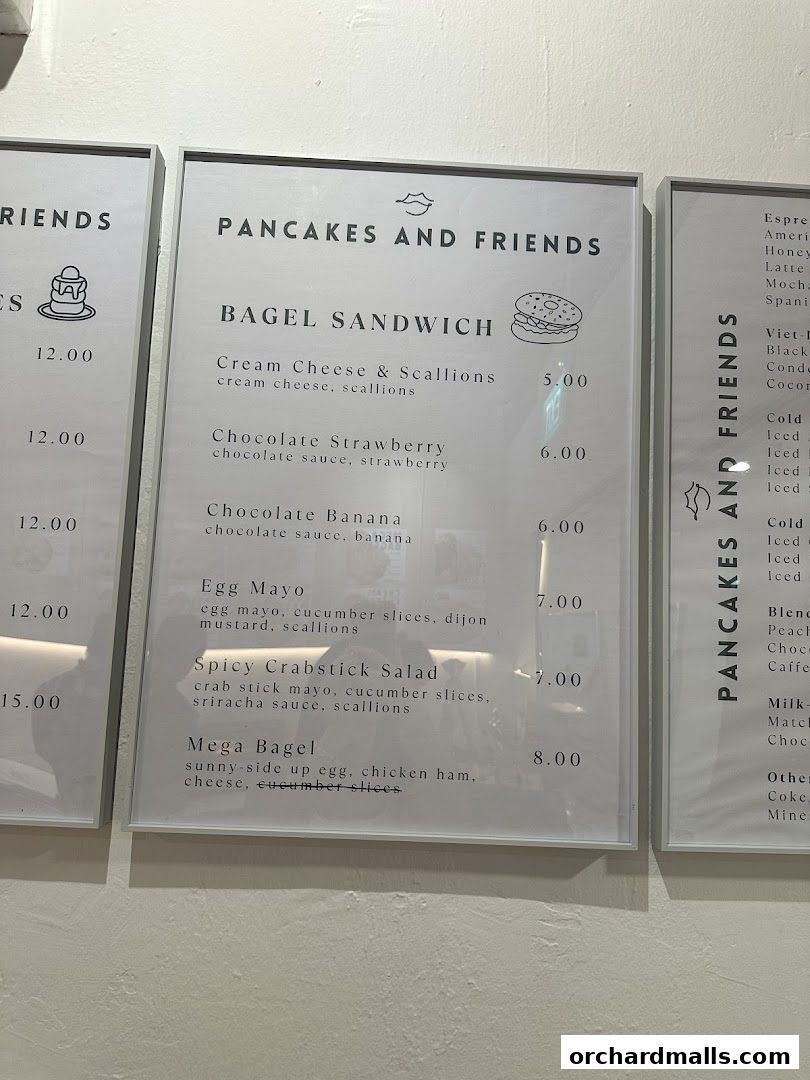 Menu page for Pancakes and Friends