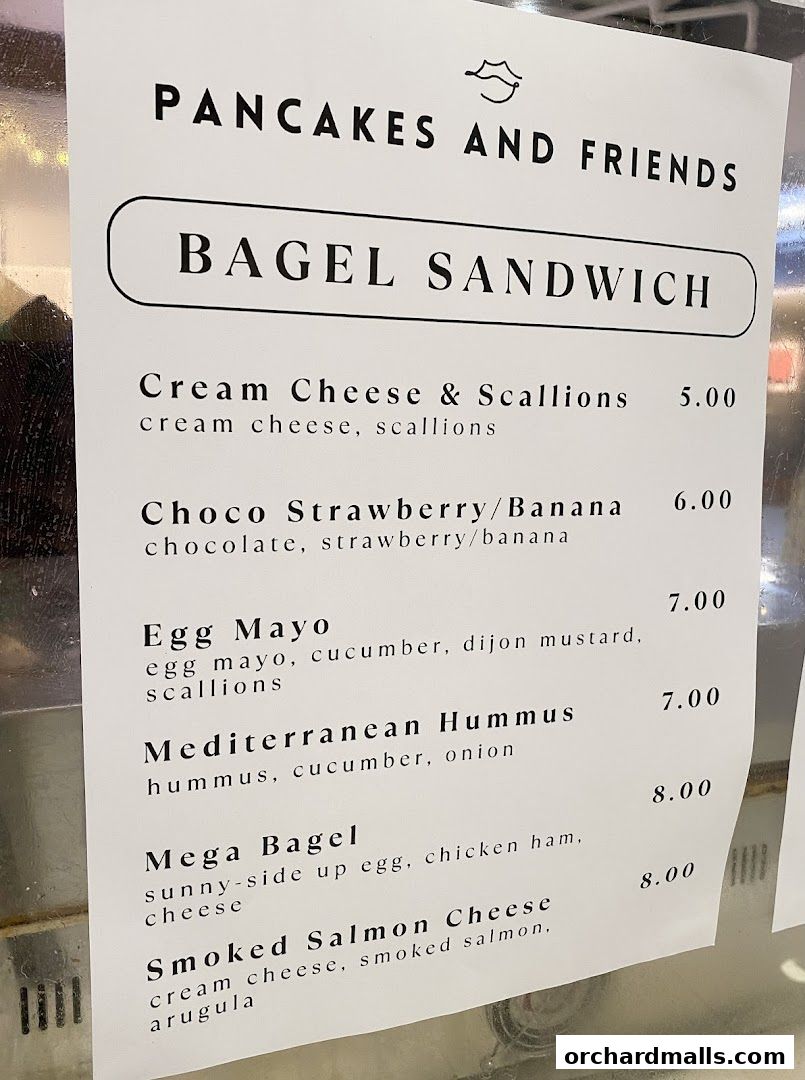 Menu page for Pancakes and Friends