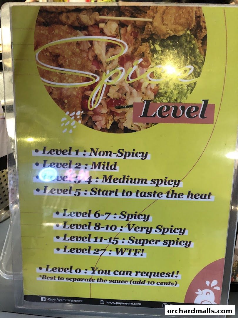 Menu page for Papa Ayam 313somerset