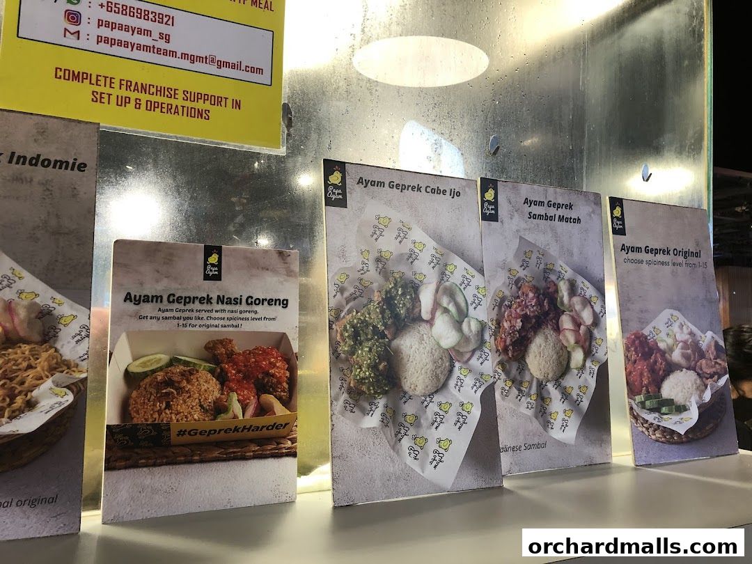 Menu page for Papa Ayam 313somerset