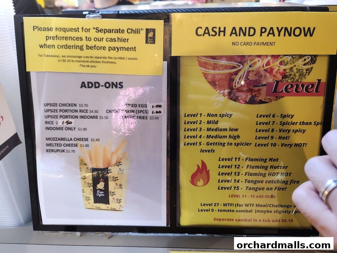 Menu page for Papa Ayam 313somerset