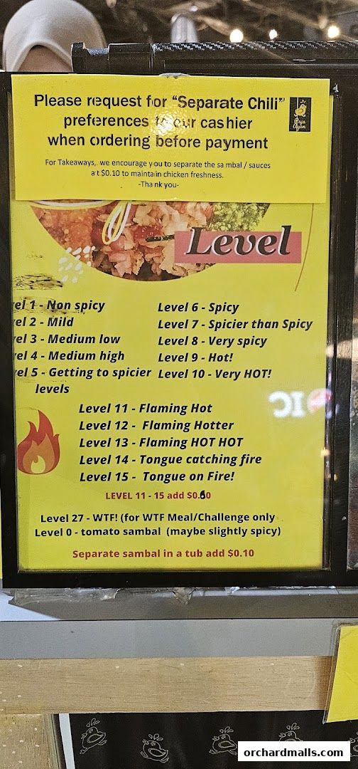 Menu page for Papa Ayam 313somerset