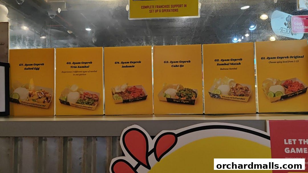 Menu page for Papa Ayam 313somerset