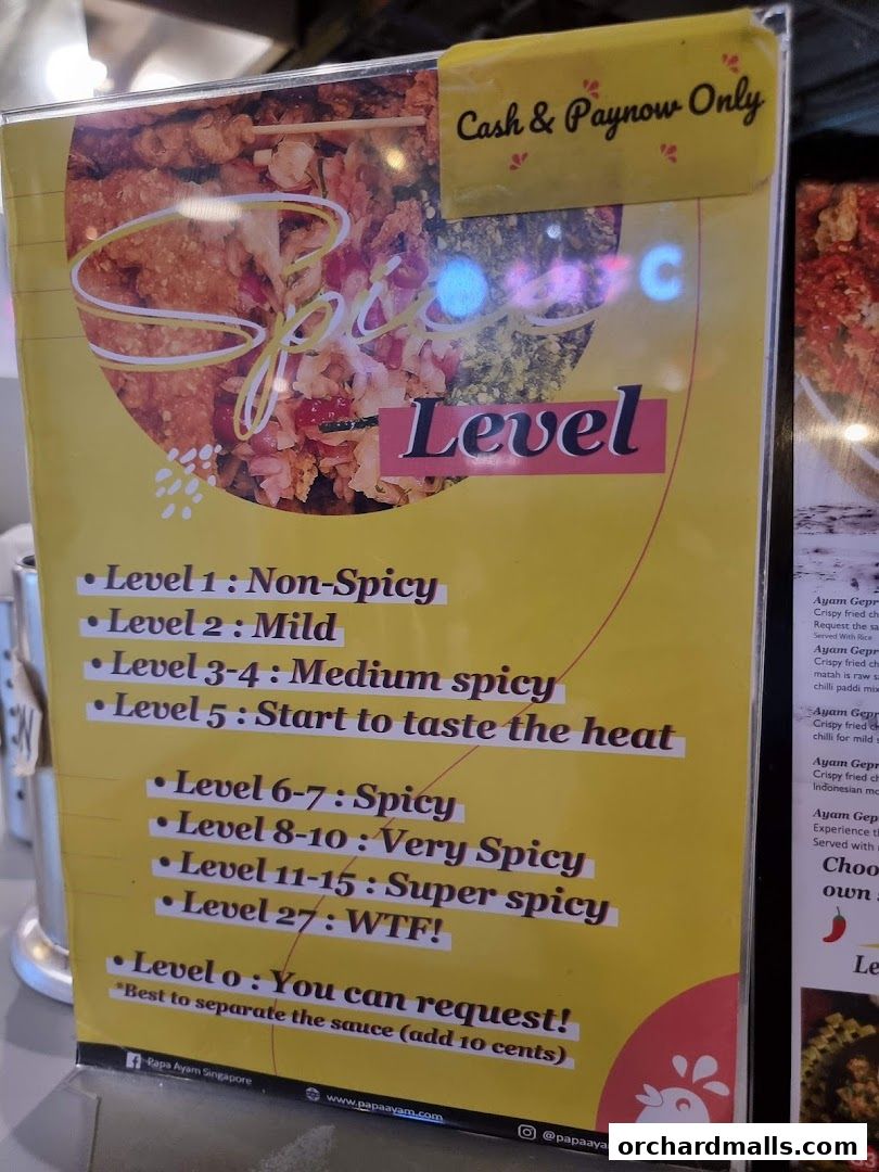 Menu page for Papa Ayam 313somerset