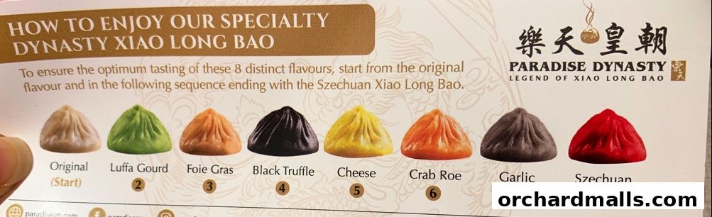 Menu page for Paradise Dynasty