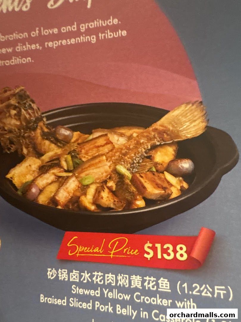 Menu page for Paradise Teochew at Scotts Square