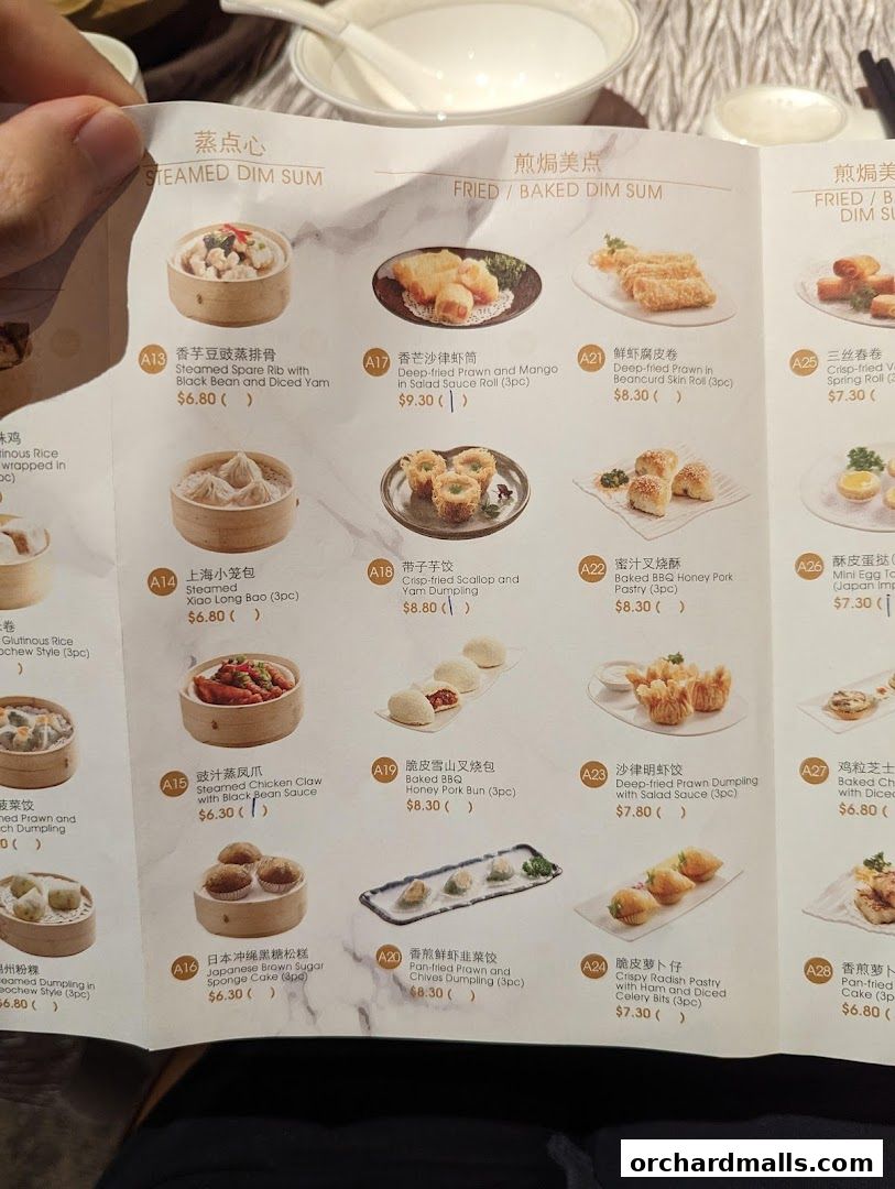 Menu page for Paradise Teochew at Scotts Square