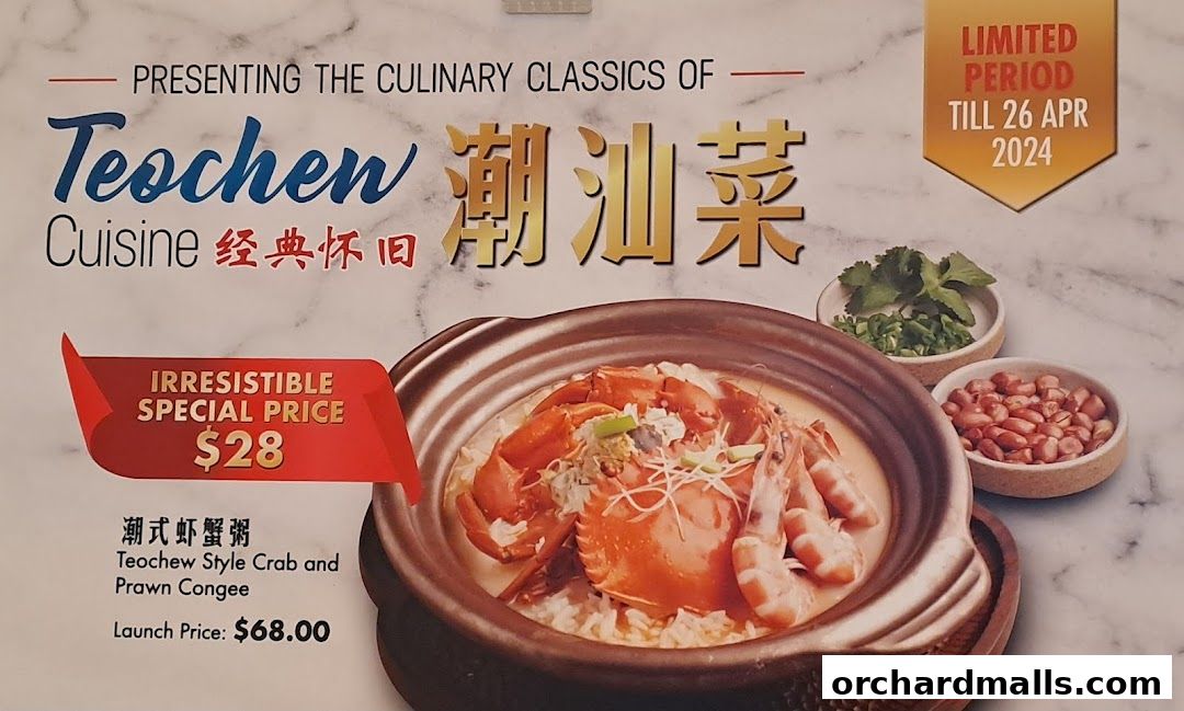Menu page for Paradise Teochew at Scotts Square