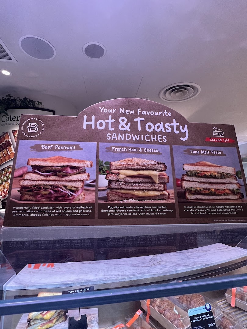 Menu page for Paris Baguette