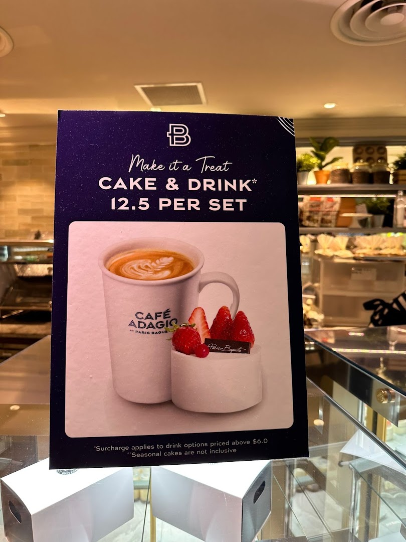 Menu page for Paris Baguette