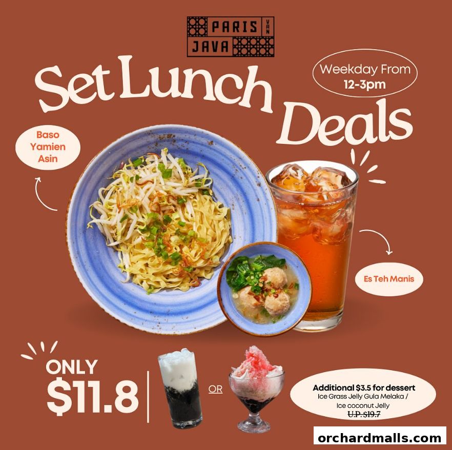 Menu page for Paris Van Java