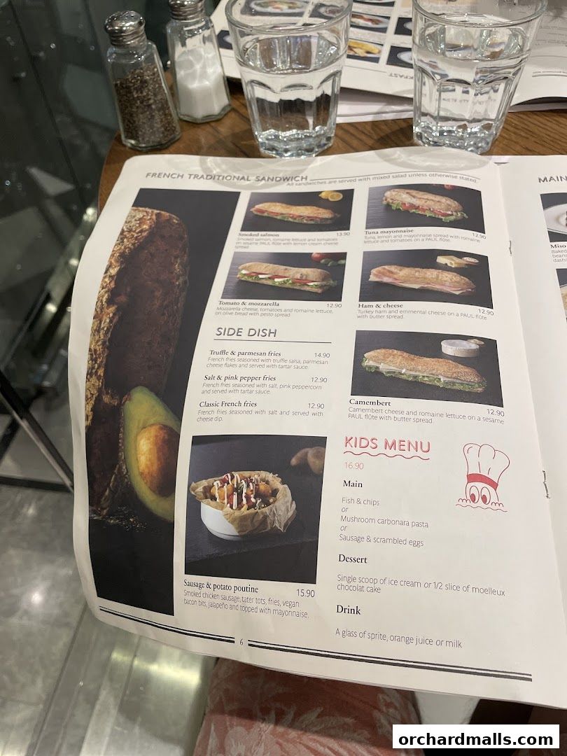 Menu page for PAUL Paragon