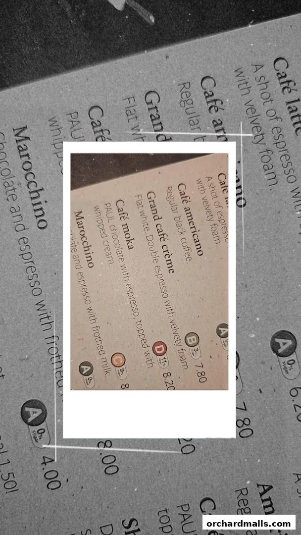 Menu page for PAUL Paragon