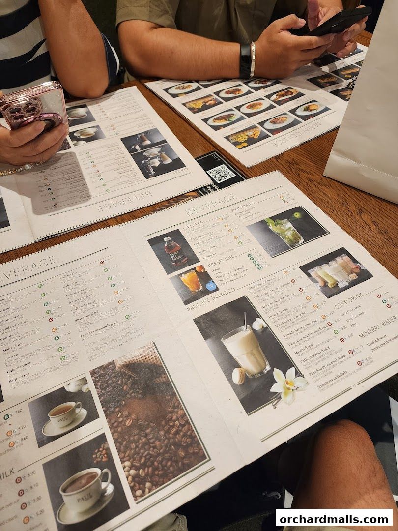 Menu page for PAUL Paragon