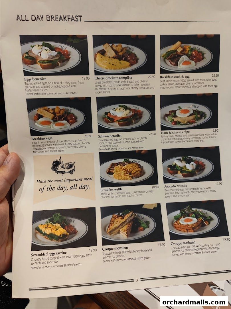 Menu page for PAUL Paragon