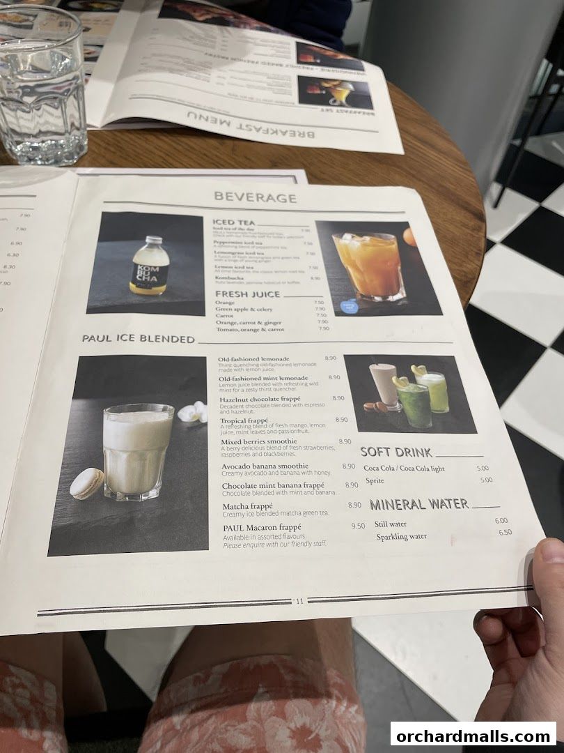 Menu page for PAUL Paragon