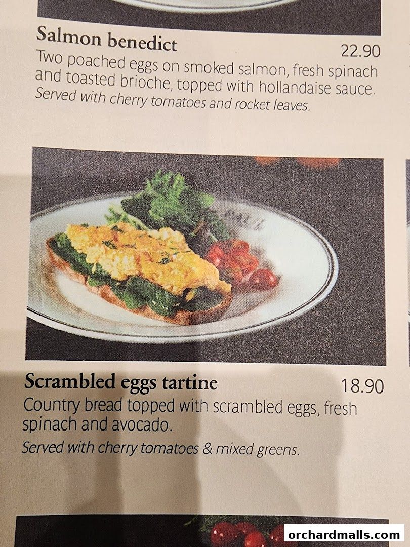 Menu page for PAUL Paragon