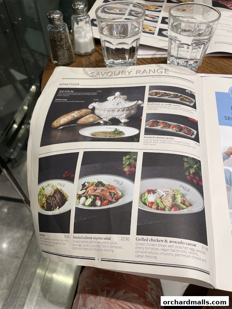 Menu page for PAUL Paragon