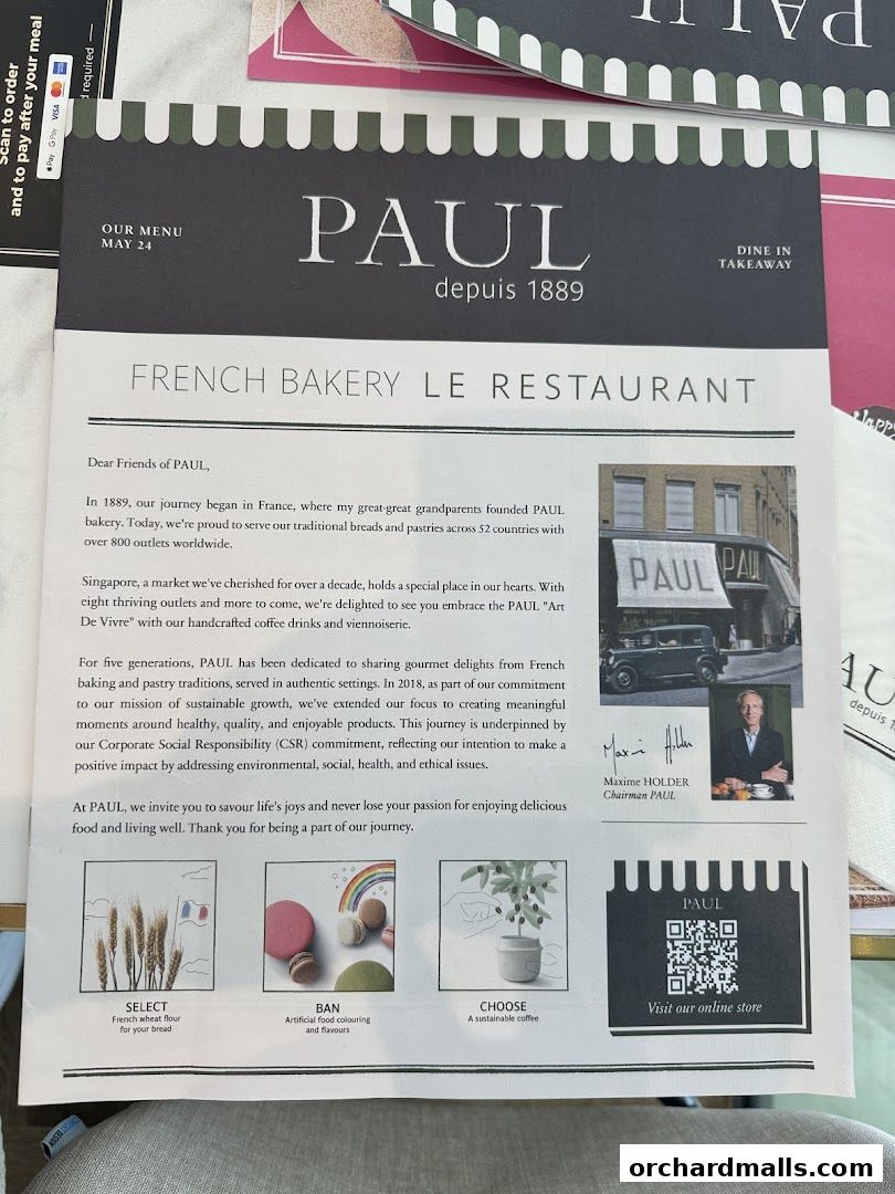 Menu page for PAUL Paragon