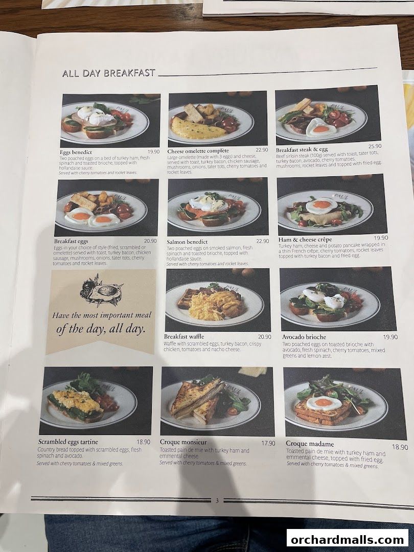 Menu page for PAUL Paragon