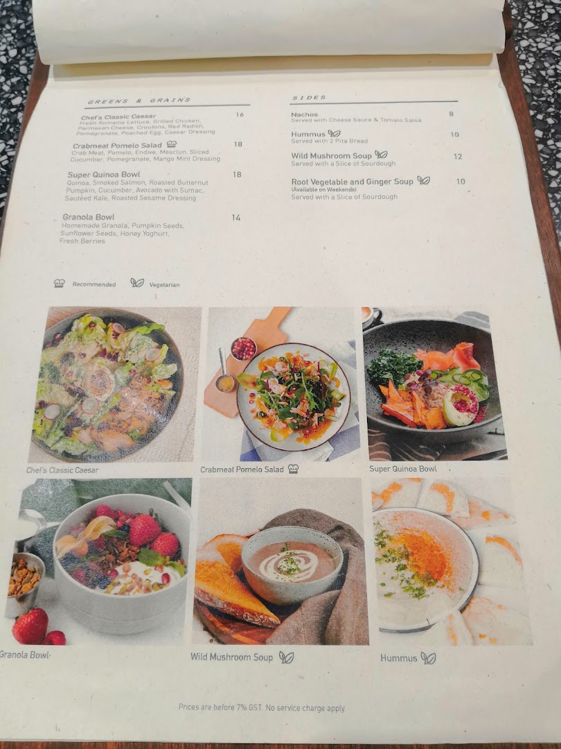 Menu page for Pazzion Café