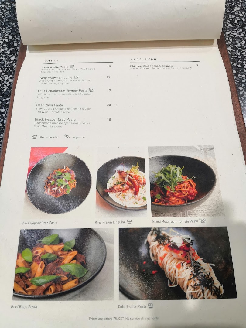 Menu page for Pazzion Café