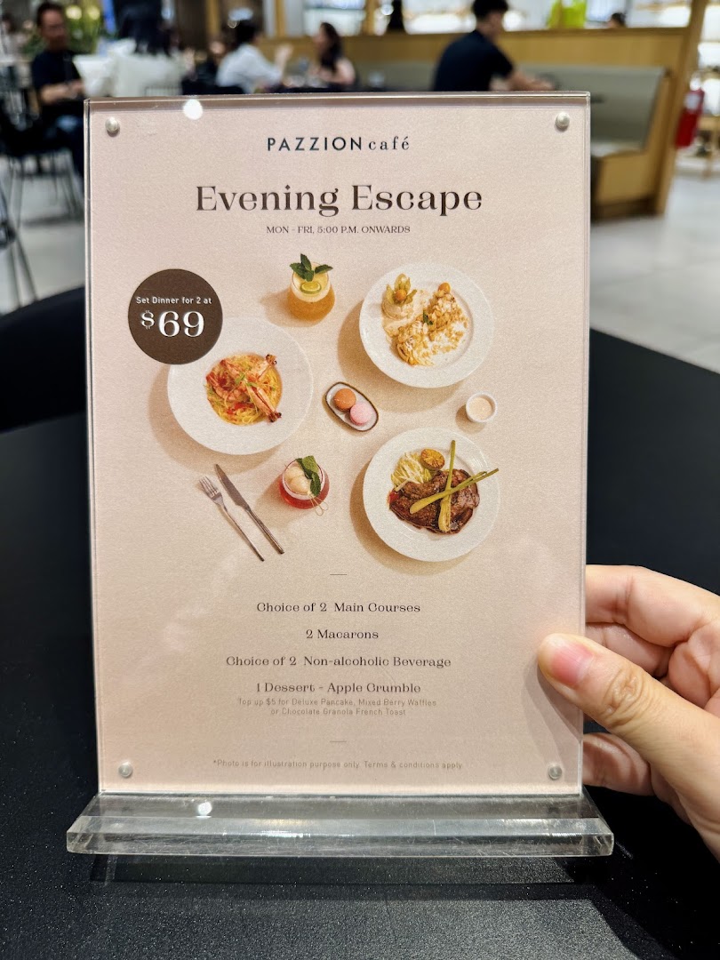 Menu page for Pazzion Café