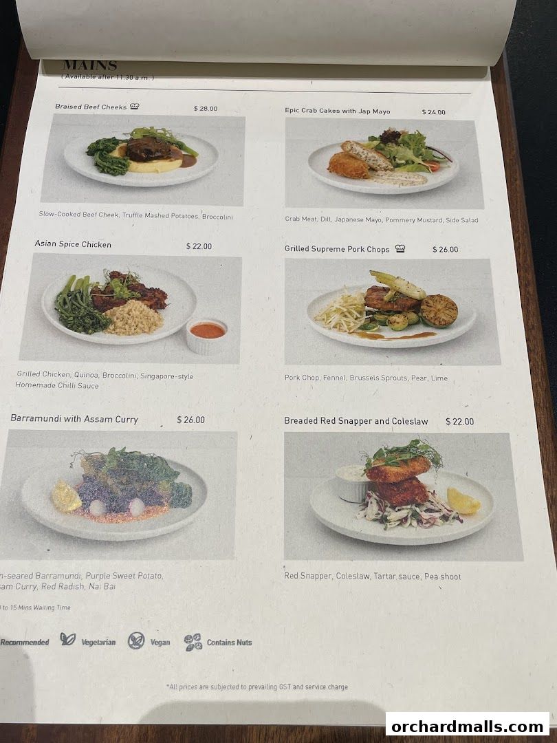 A menu page from Pazzion Cafe featuring main courses with descriptions and prices.