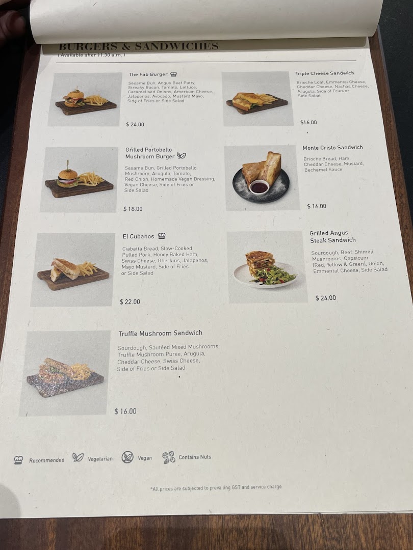 Menu page for Pazzion Café