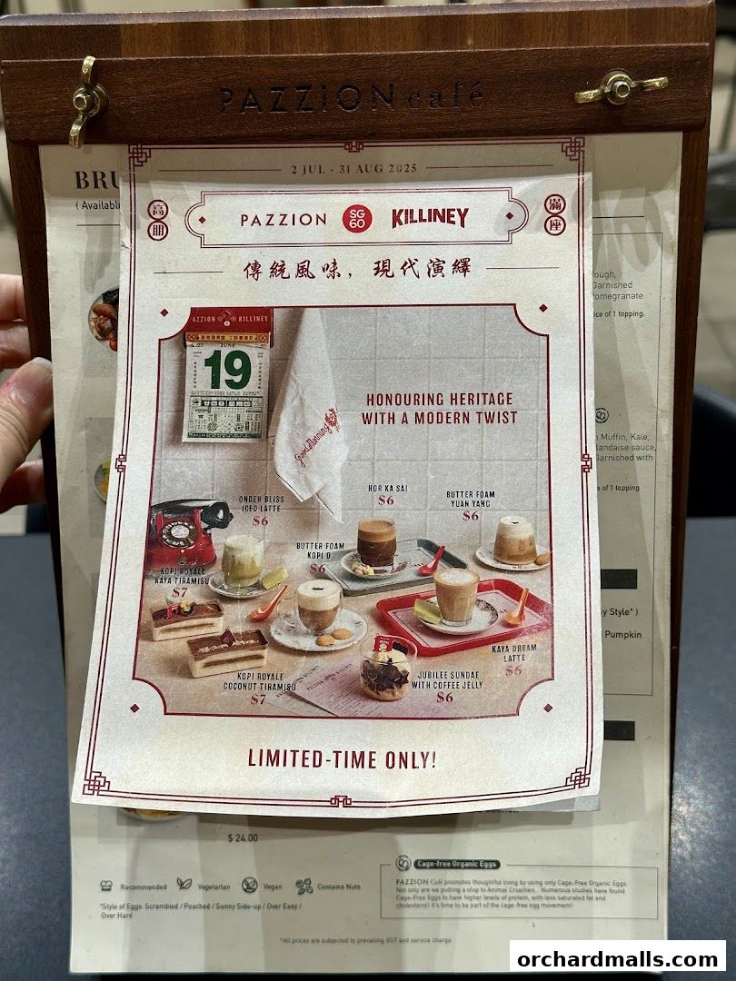 A menu from Pazzion Cafe featuring traditional flavors with a modern twist.