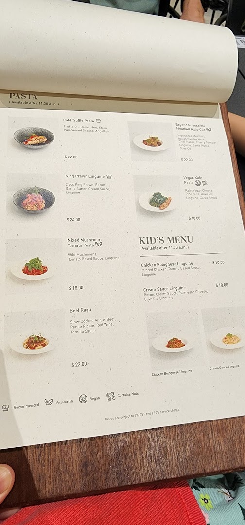 Menu page for Pazzion Café