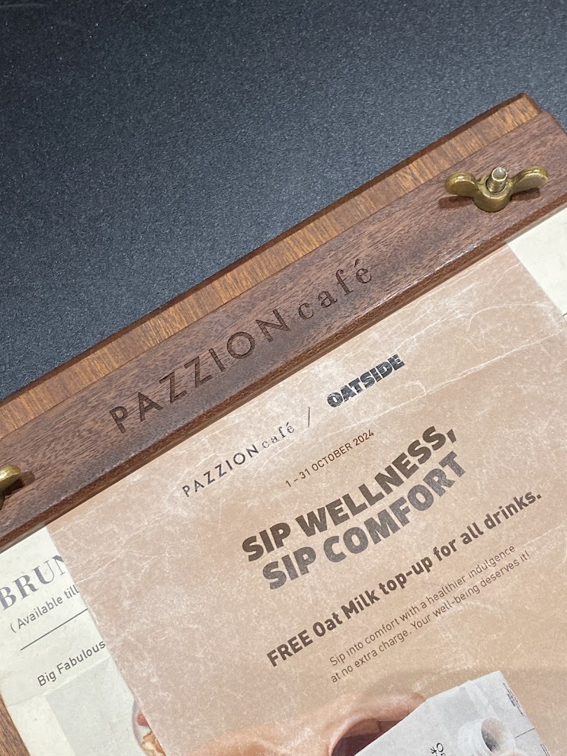 Menu page for Pazzion Café