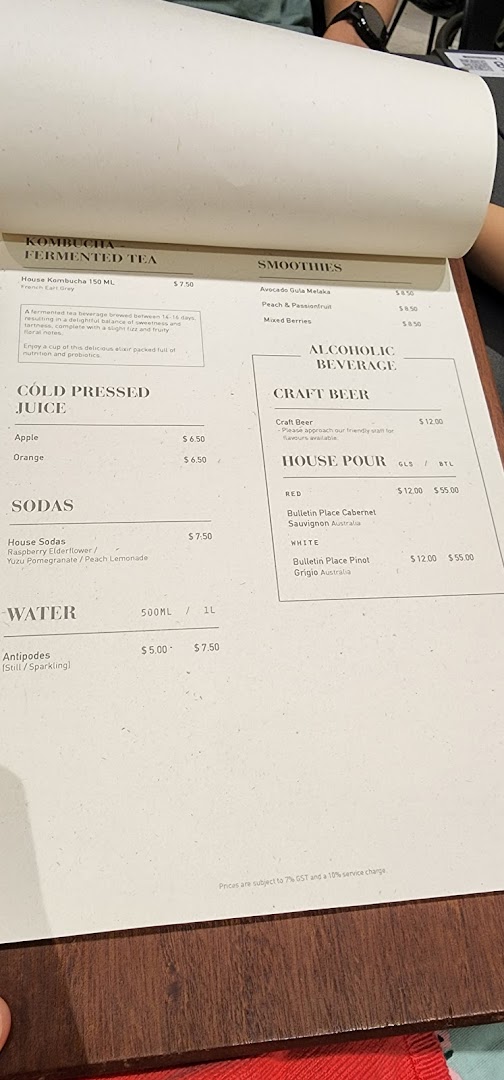 Menu page for Pazzion Café