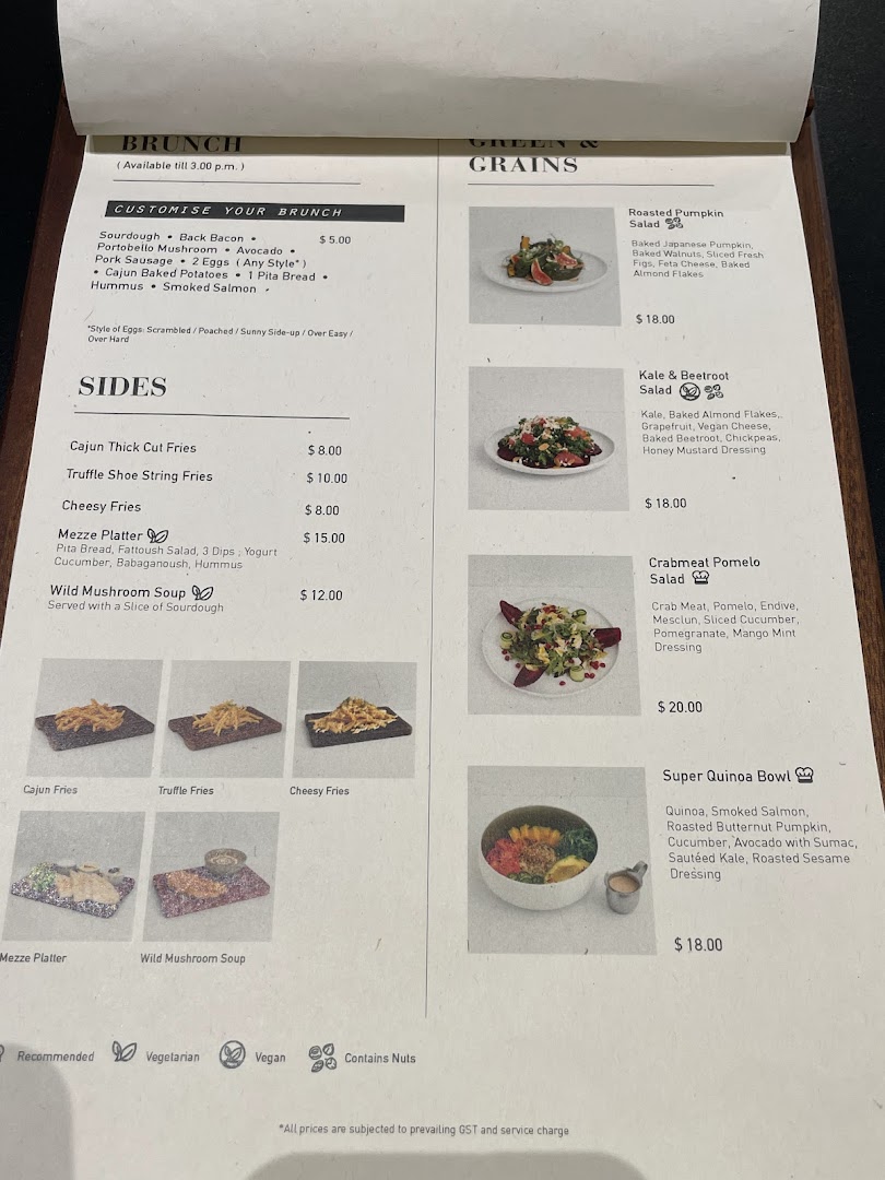 Menu page for Pazzion Café