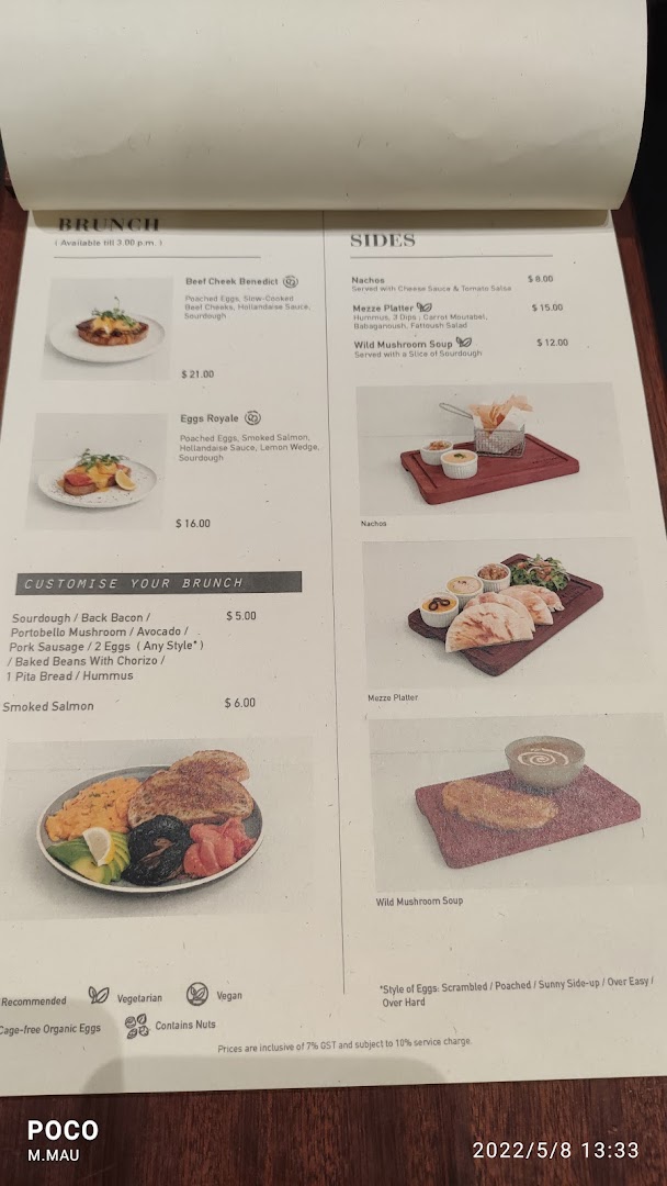 Menu page for Pazzion Café