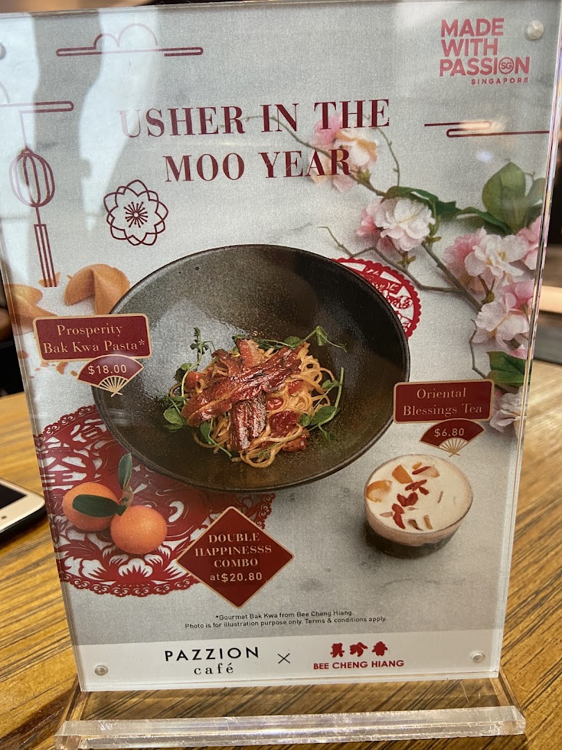 Menu page for Pazzion Café