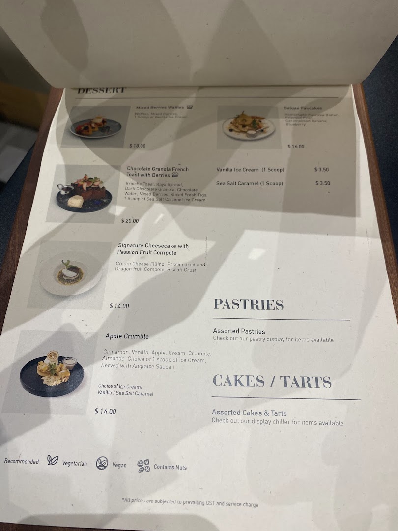 Menu page for Pazzion Café