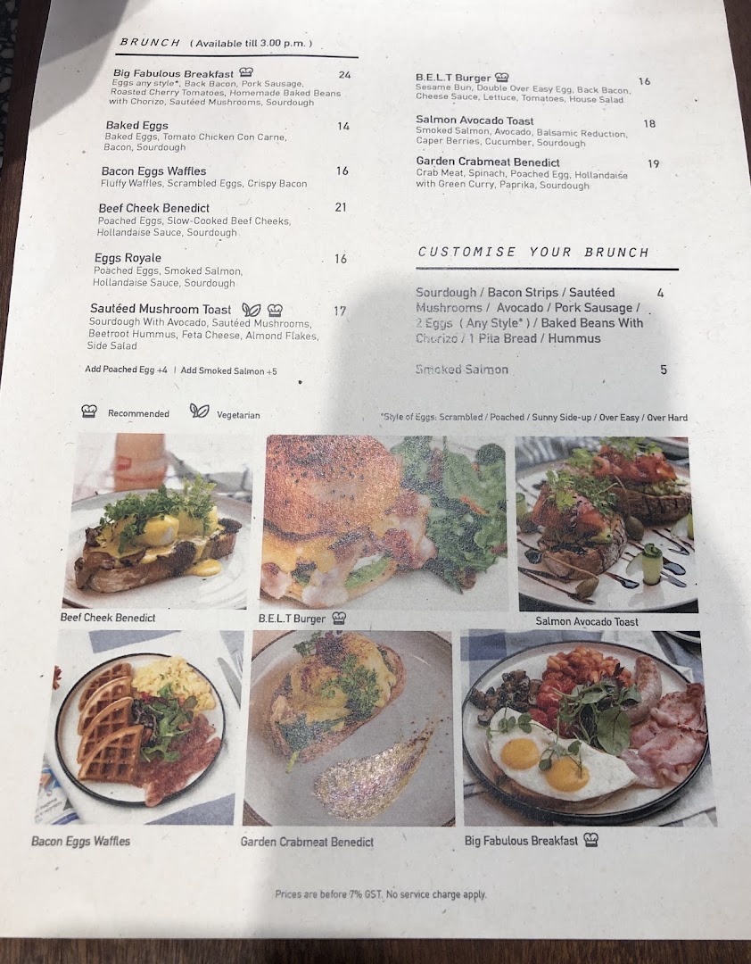 Menu page for Pazzion Café