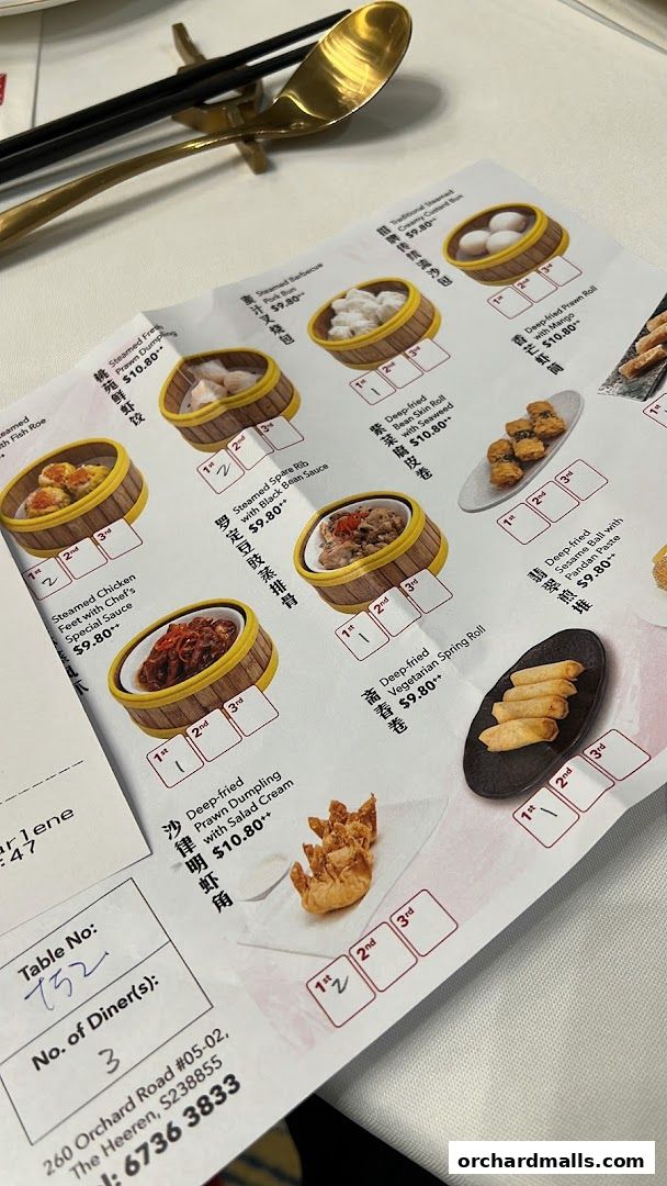 Menu page for Peach Garden  The Heeren