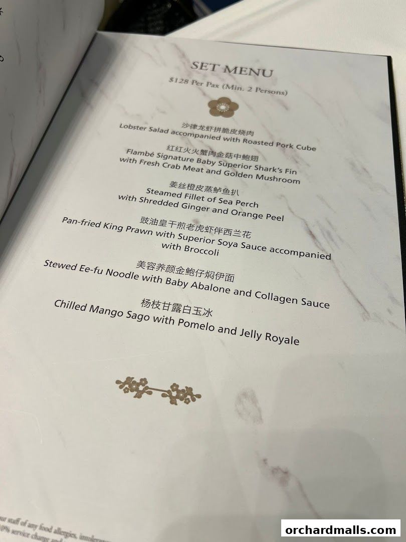 Menu page for Peach Garden  The Heeren