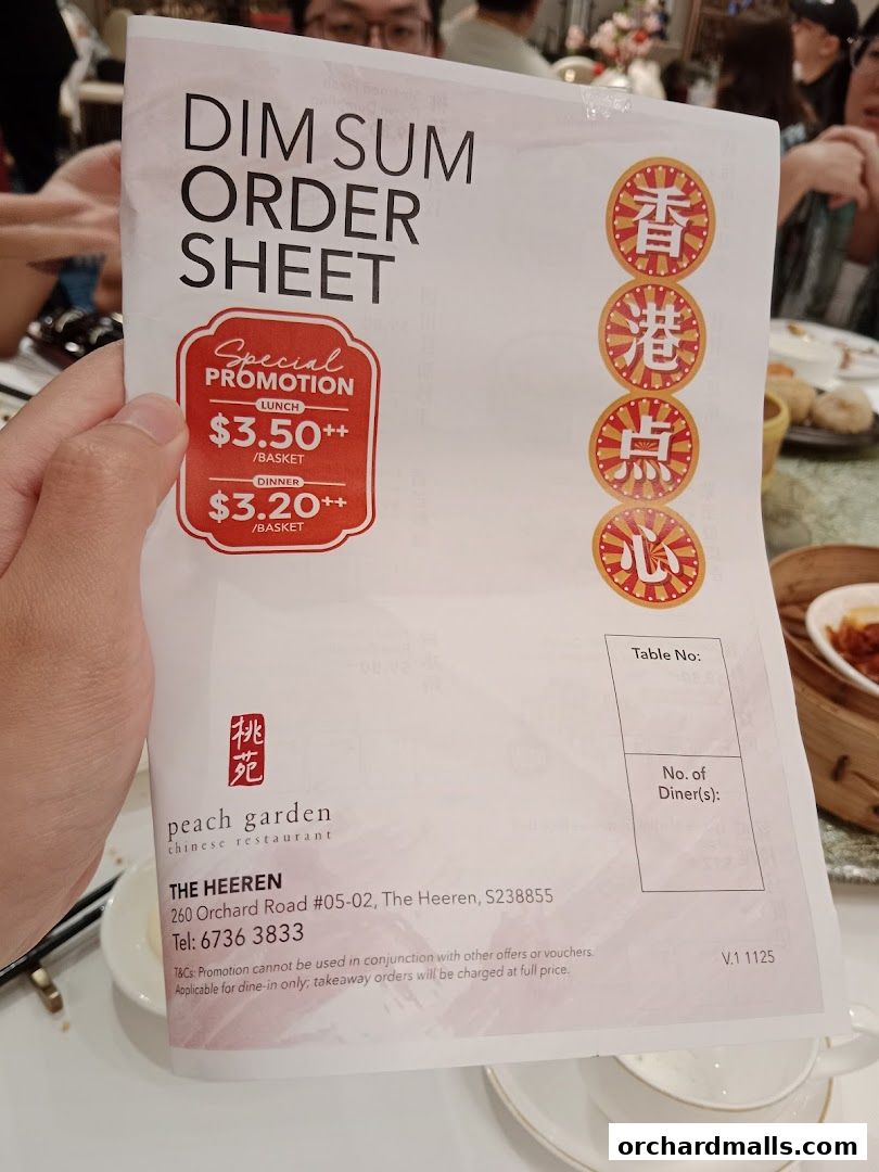 Menu page for Peach Garden  The Heeren