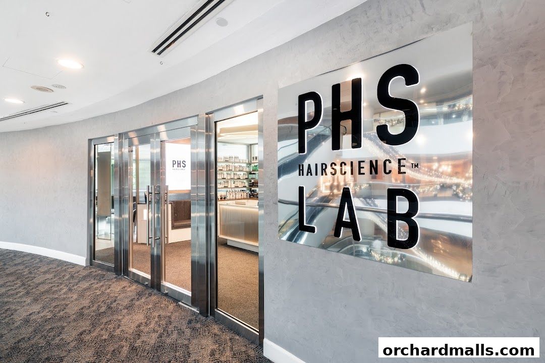 Entrance to PHS Hairscience Lab with a large reflective sign.